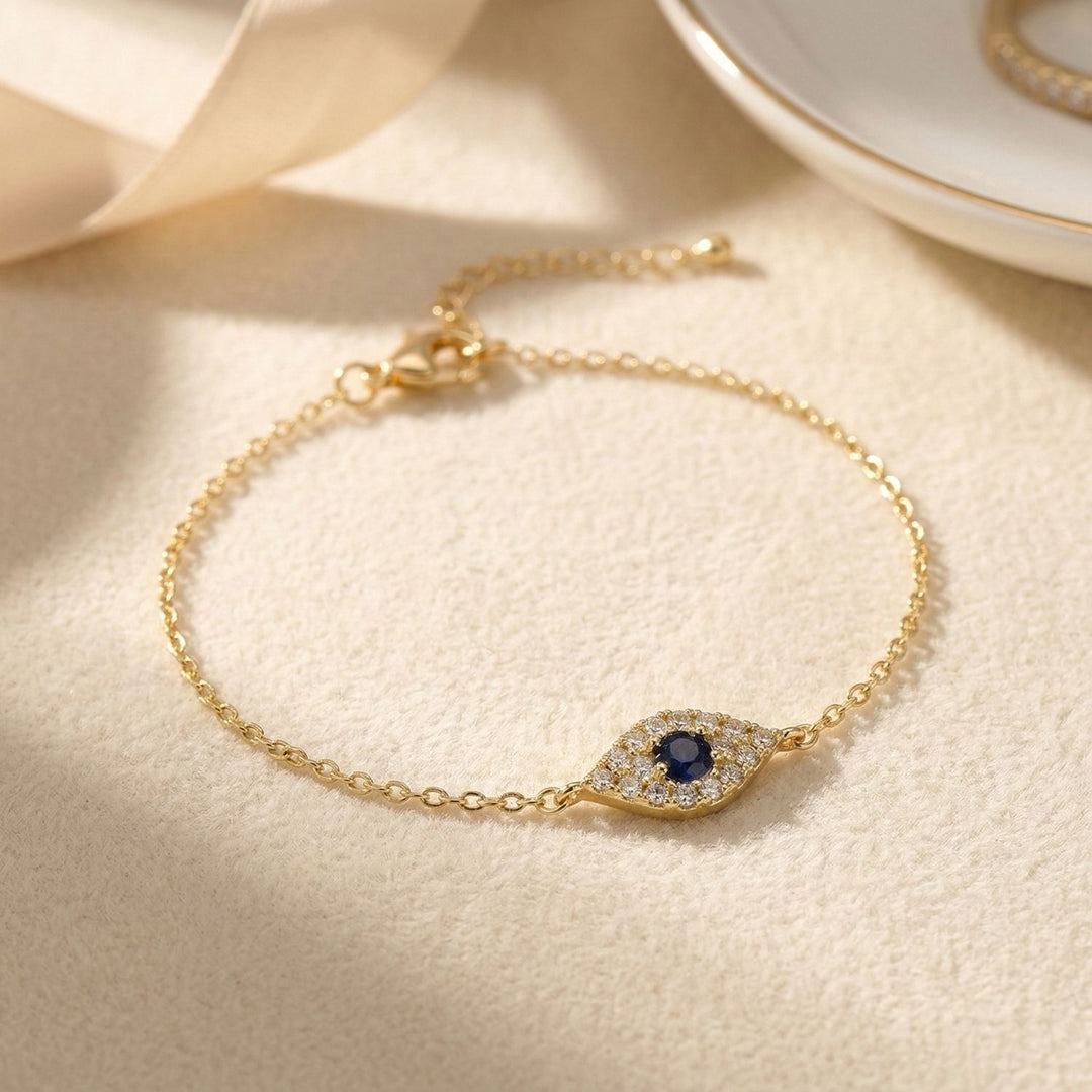 Minimalist Elegant Evil Eye Gold Plated Bracelet