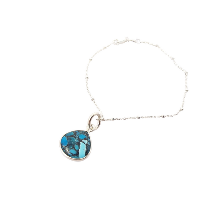 Turquoise December Birthstone Silver Bracelet