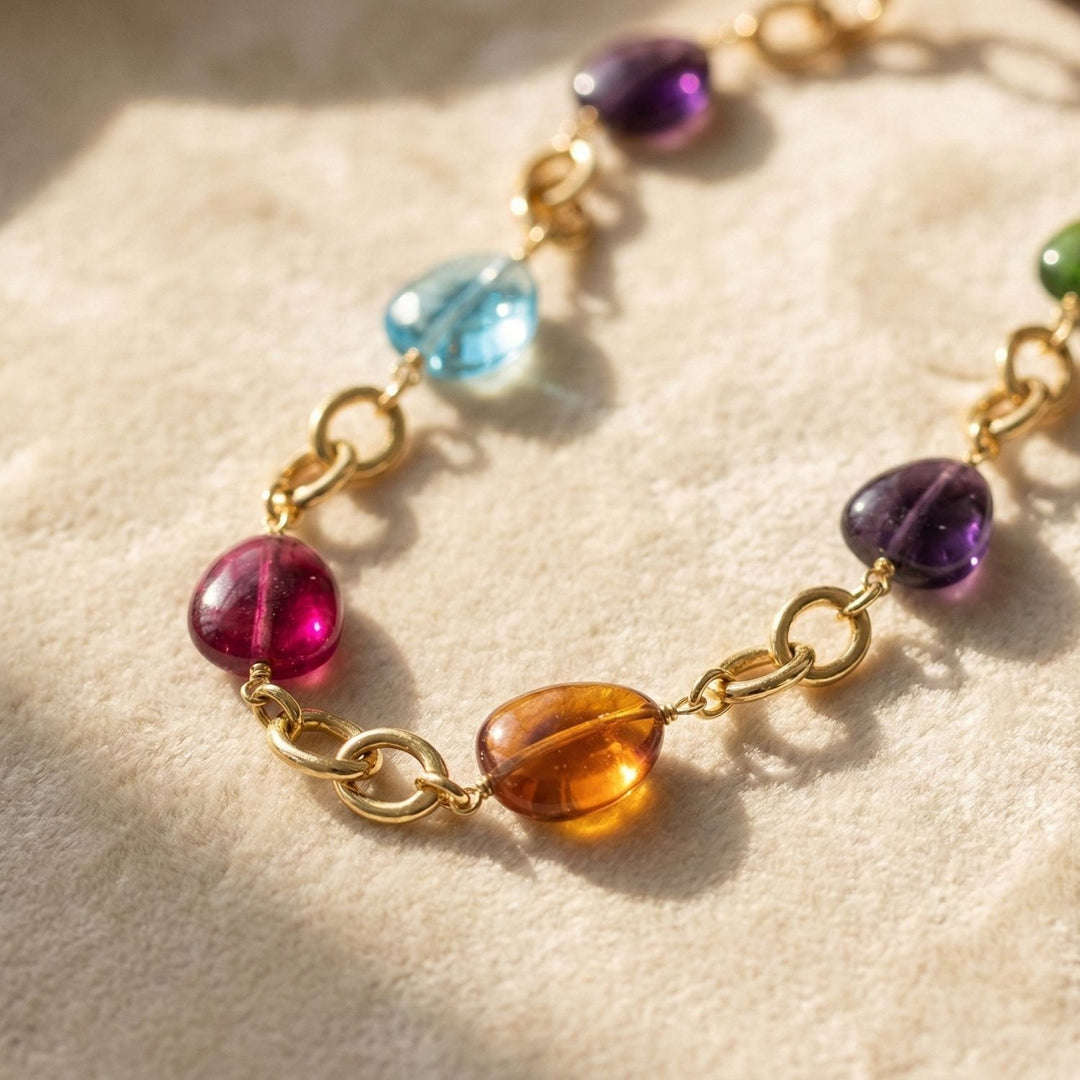 Statement Personalised Birthstone Charm Camelia Necklace