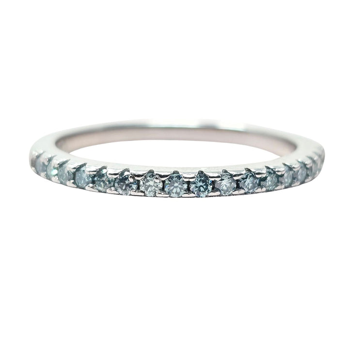 Aquamarine Moissanite Crystal Sterling Silver Ring