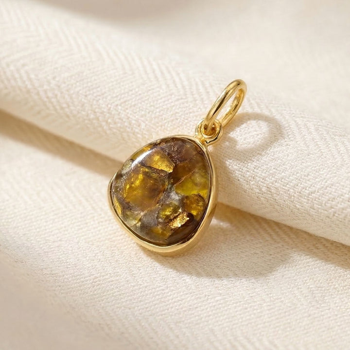 18ct Gold Plated Citrine Bezel Pendant
