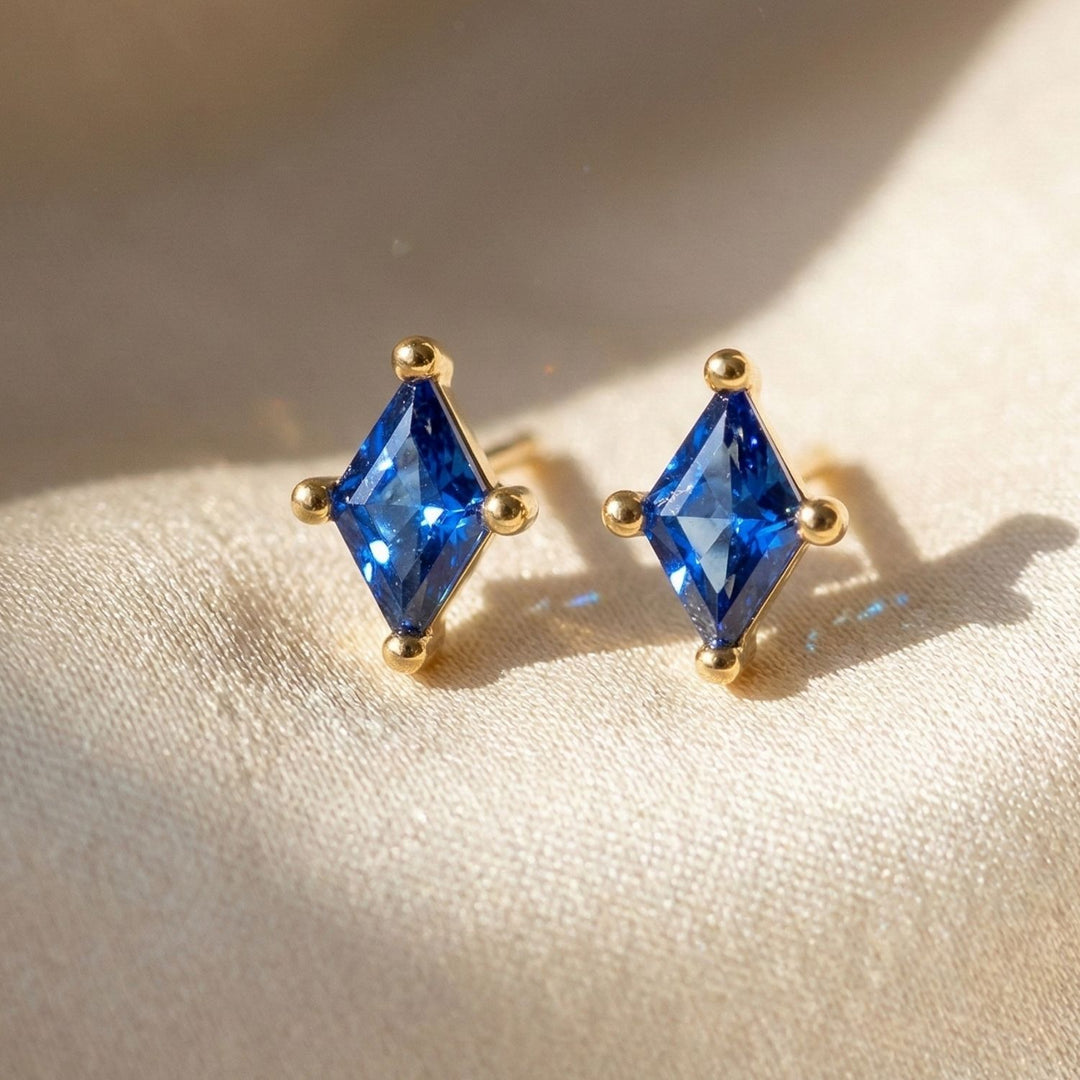 Tiny Sapphire Stud September Birthstone Earrings