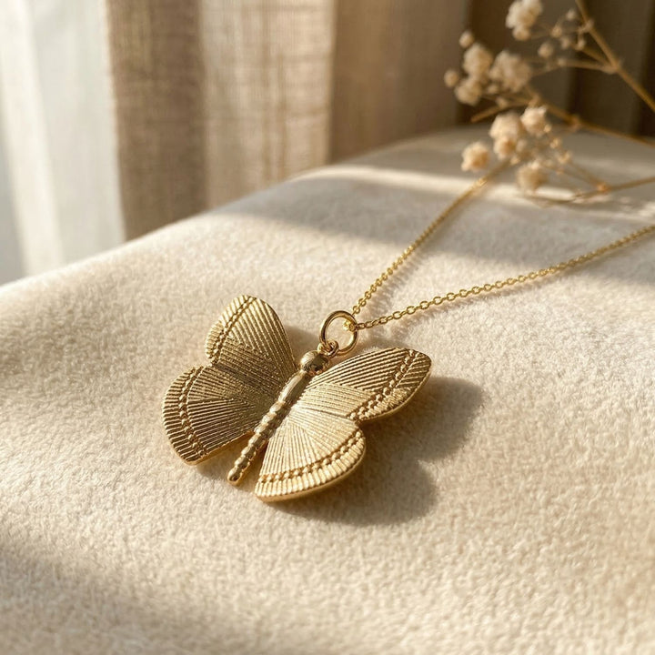 18ct Gold Plated Dainty Butterfly Charm Necklace