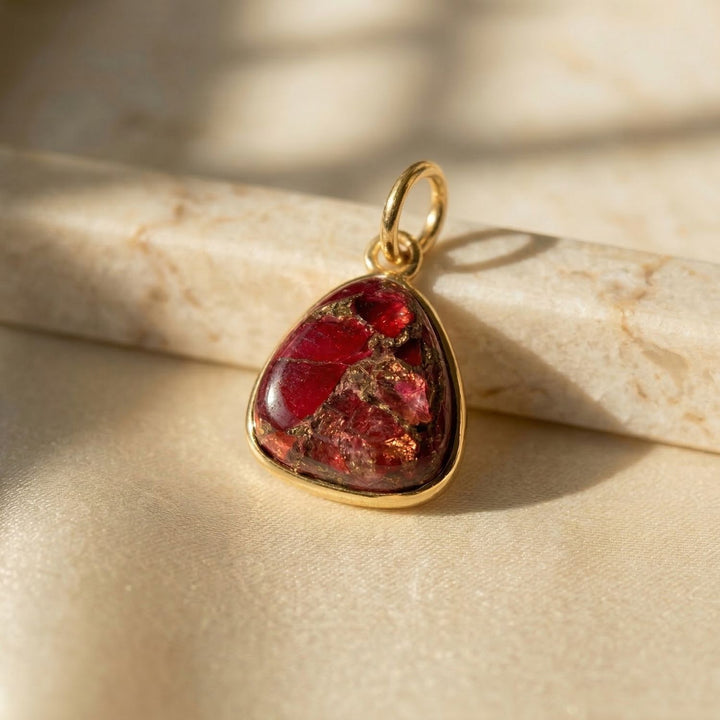 18ct Gold Vermeil Bezel Pendant Garnet