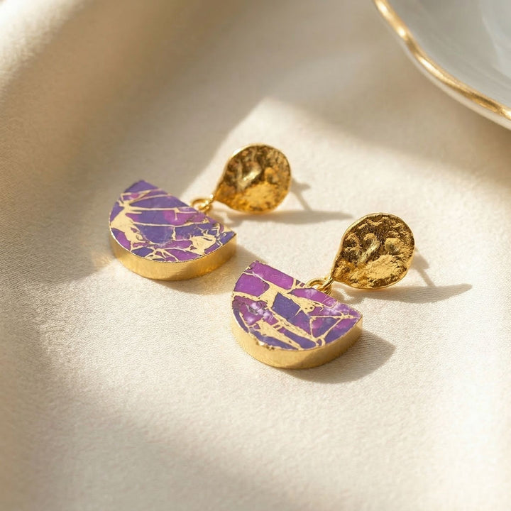 Amethyst February Birthstone Statement Earrings