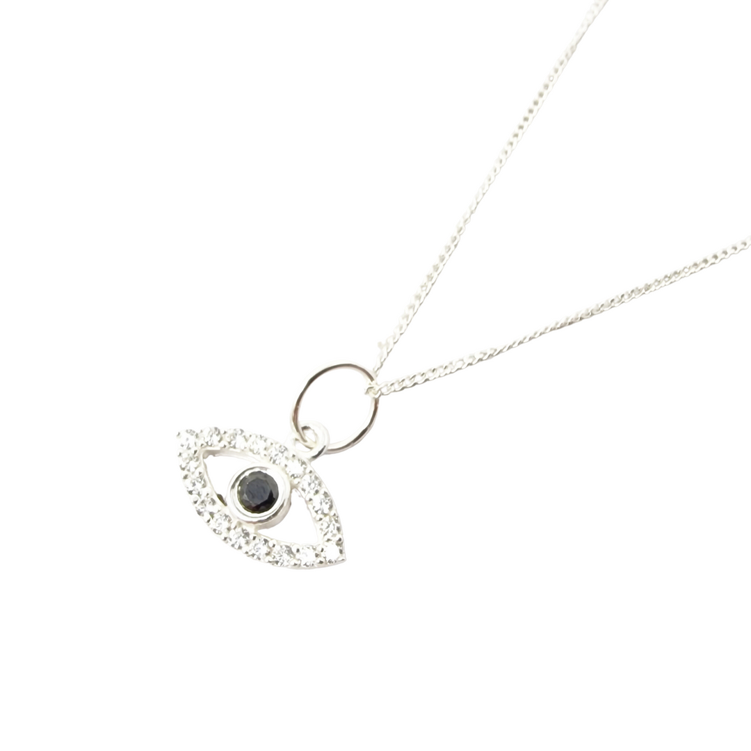 Evil Eye Healing Charm Silver Protection Necklace