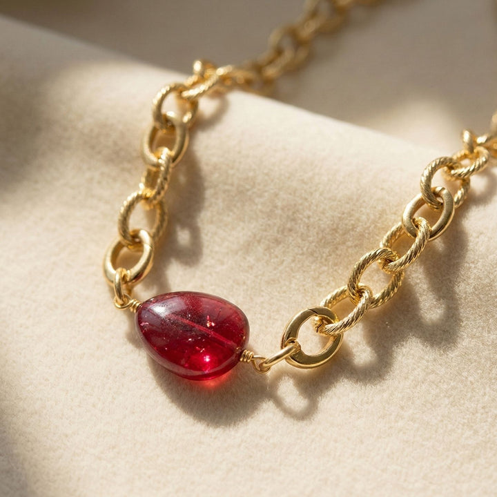 Ruby July Birthstone Statement Pendant Necklace
