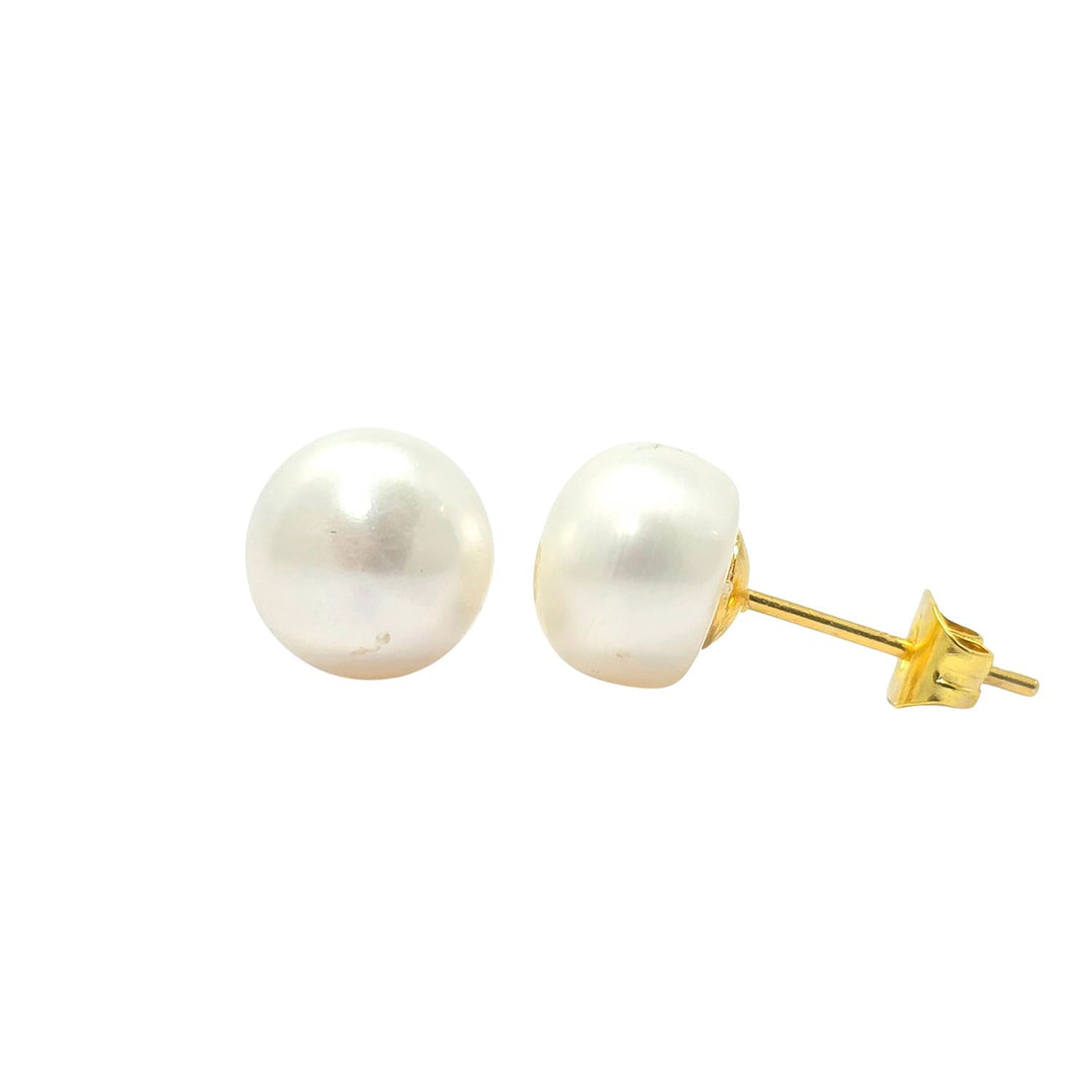 Handpicked Freshwater Gold Plated Pearl Stud Earrings