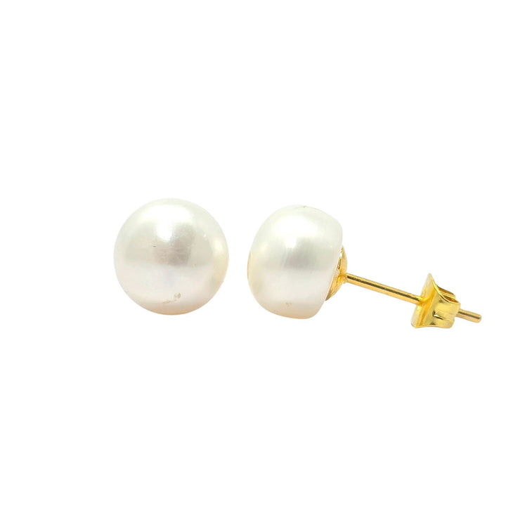 Handpicked Freshwater Gold Plated Pearl Stud Earrings