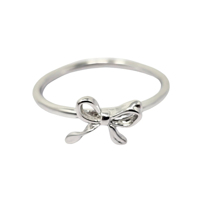 Bow Tie Bowknot Thin Sterling Silver Stacking Ring