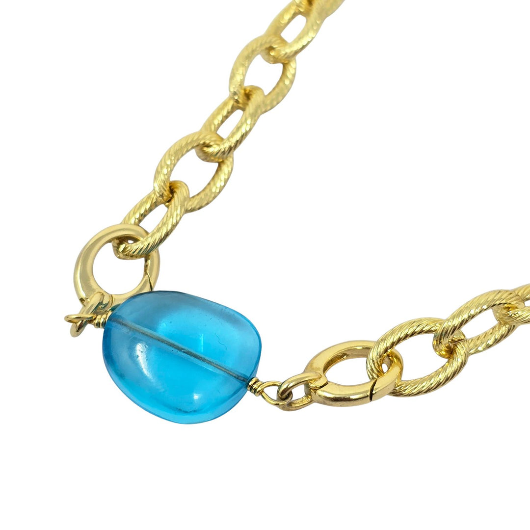 Blue Topaz December Birthstone Statement Pendant Necklace
