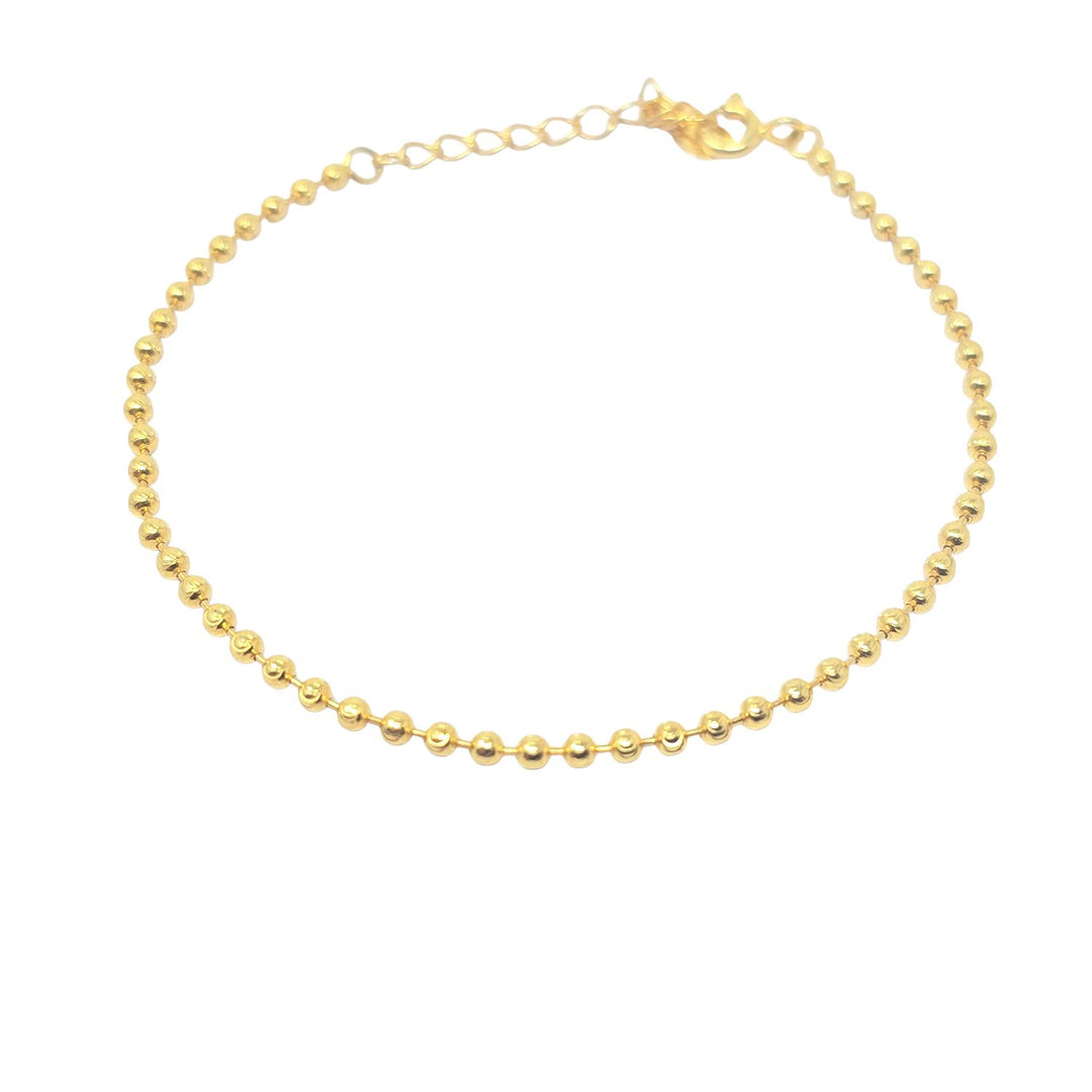 Ball Bead Chain Minimalist Dainty Gold Plated Bracelet