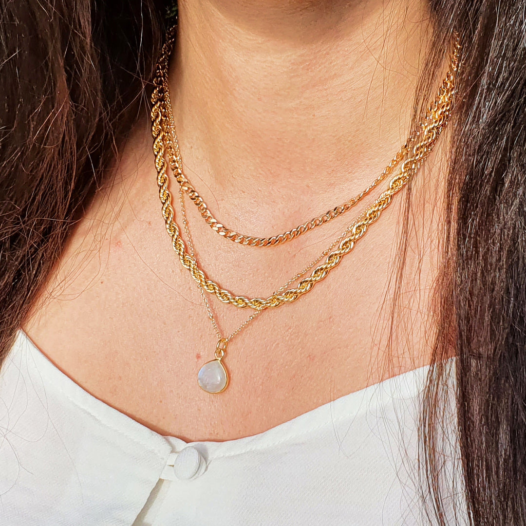 18ct Gold Vermeil Plated Moonstone June Birthstone Necklace