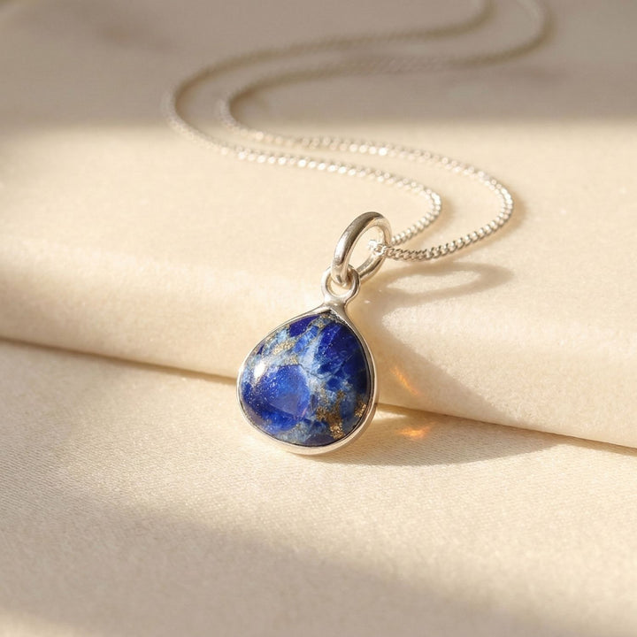 Sapphire September Birthstone Sterling Silver Necklace