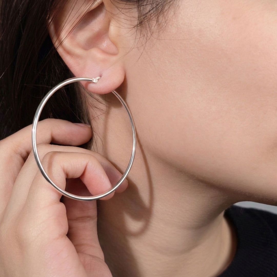 Extra Large Sterling Silver Hoop Earrings