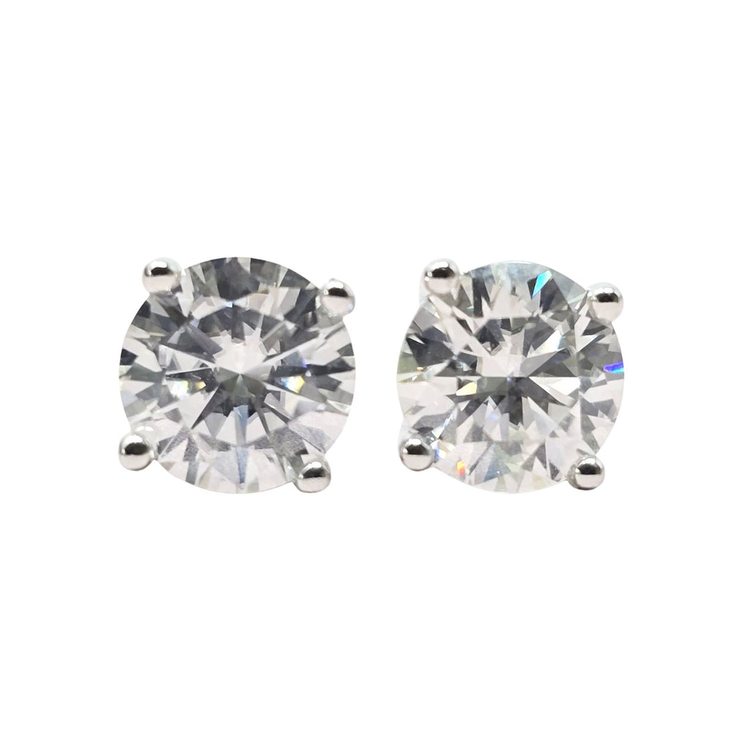 Diamond Moissanite Crystal Sterling Silver Earrings