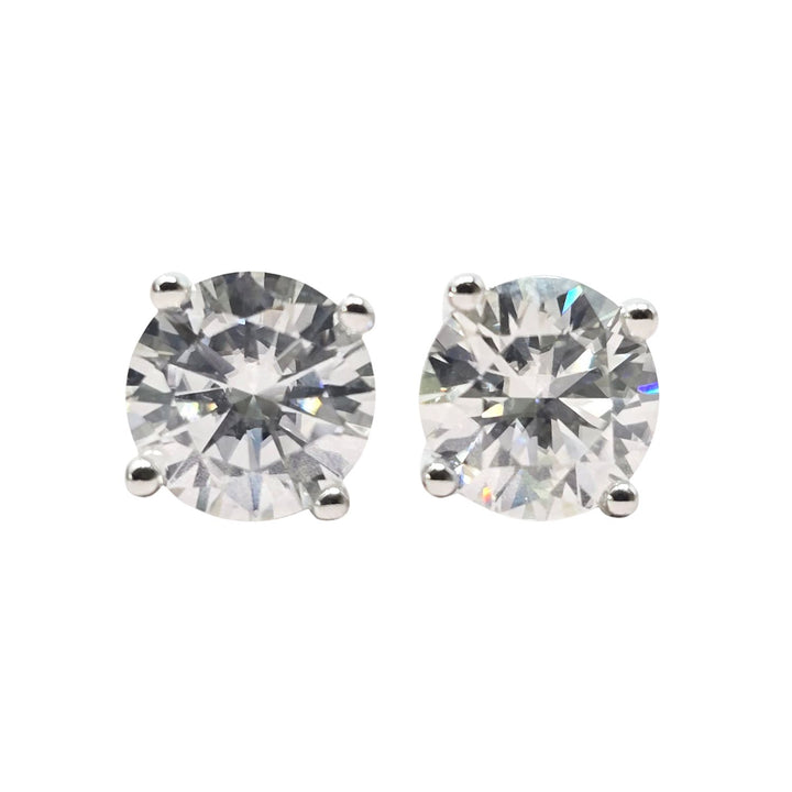 Diamond Moissanite Crystal Sterling Silver Earrings