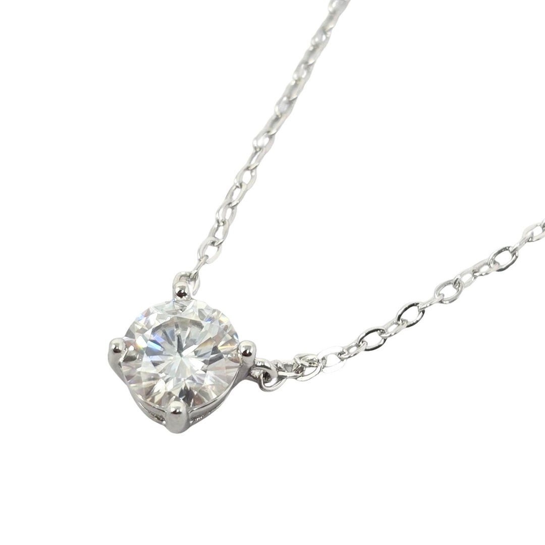 Diamond 1ct Moissanite Crystal Sterling Silver Necklace