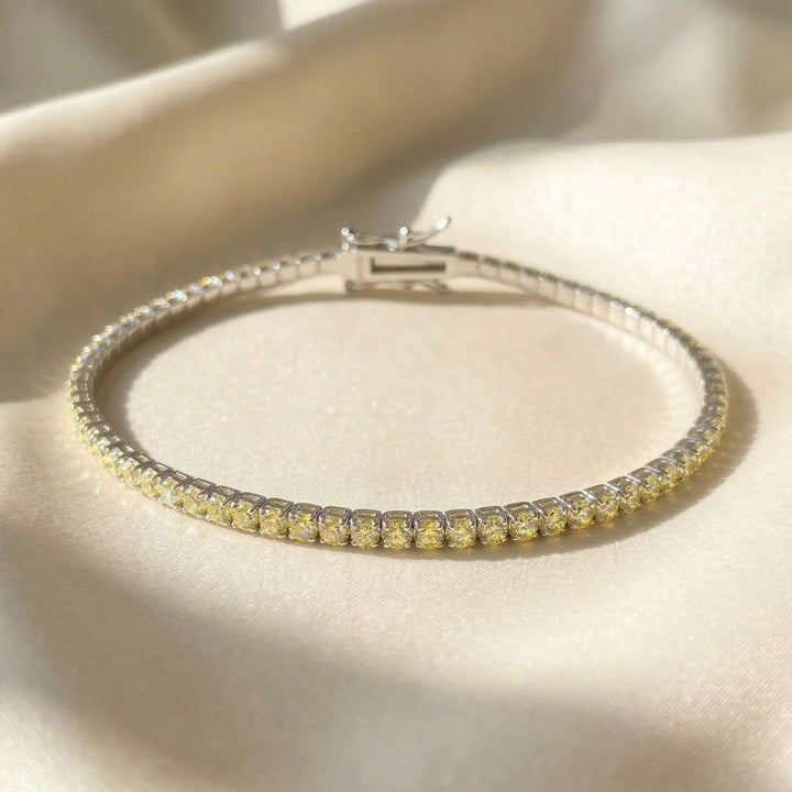 Citrine Gemstone Silver Tennis Bracelet