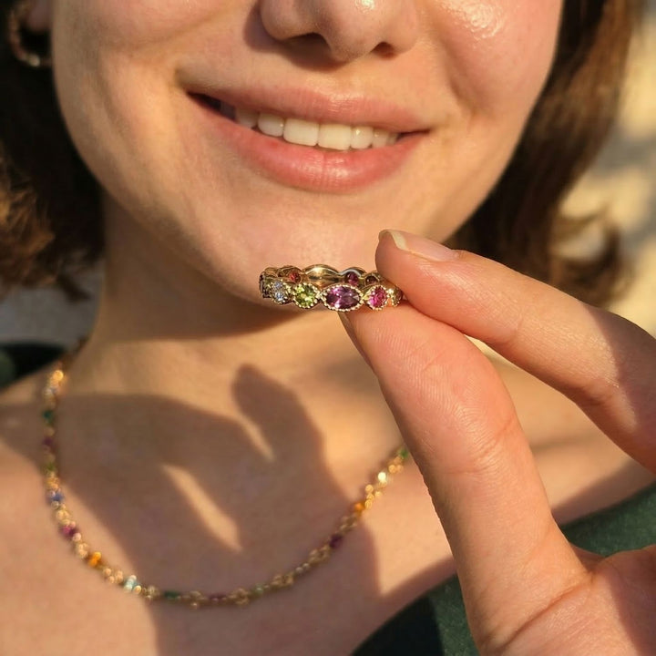 Multicolour Gemstone Gold Plated Hoop Earrings
