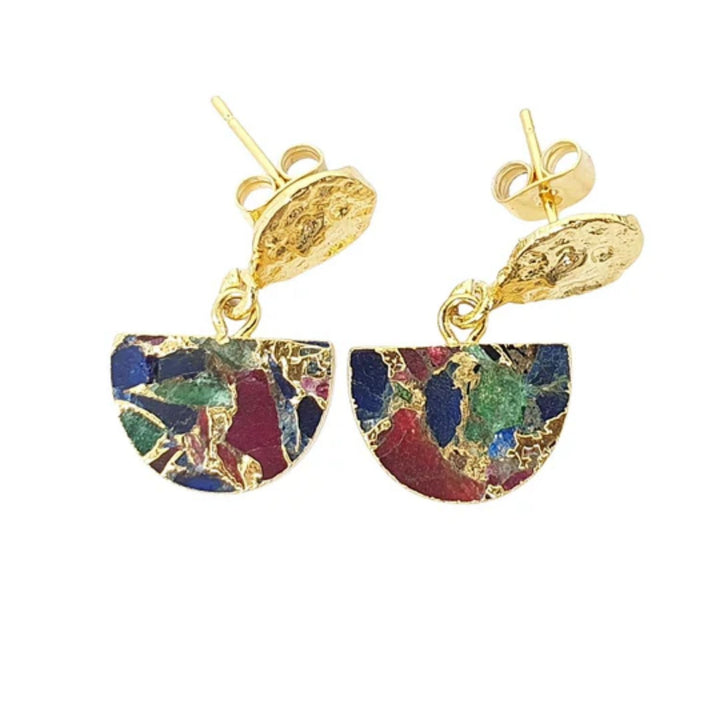 Statement Ruby Sapphire Emerald Gemstone Earrings