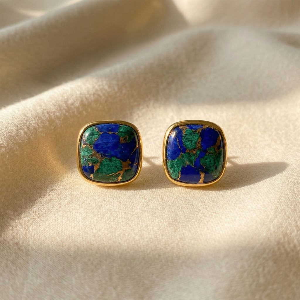 18ct Vermeil Plated Gemstone Stud Earrings