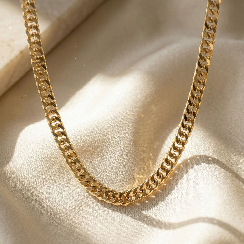 18ct Plated Miami Chain Necklace