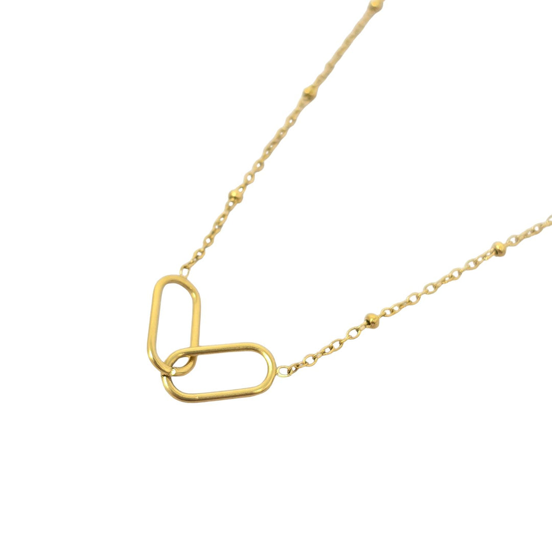 Interlocking Paperclip Infinity Gold Plated Necklace