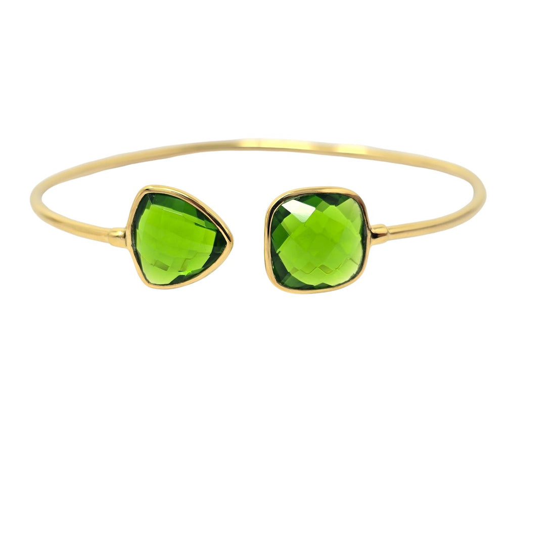 Gold Vermeil Peridot Glow August Birthstone Bangle Bracelet