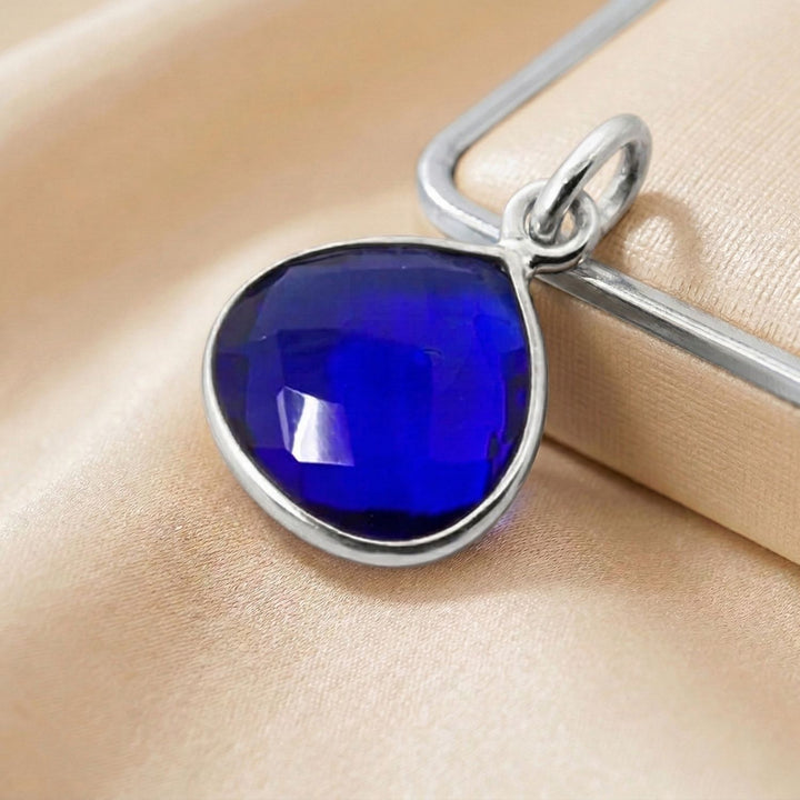 Sapphire September Birthstone Silver Pendant