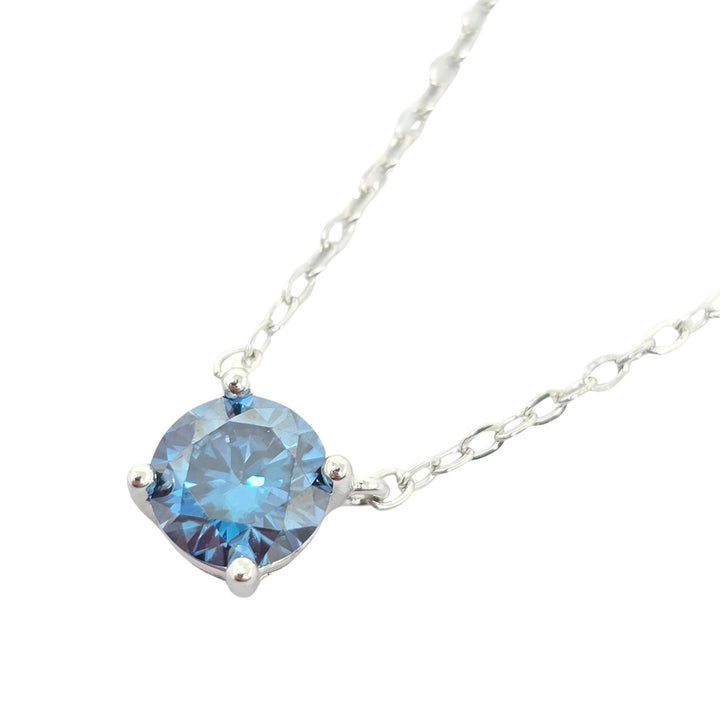 Sapphire Moissanite Crystal Sterling Silver Necklace