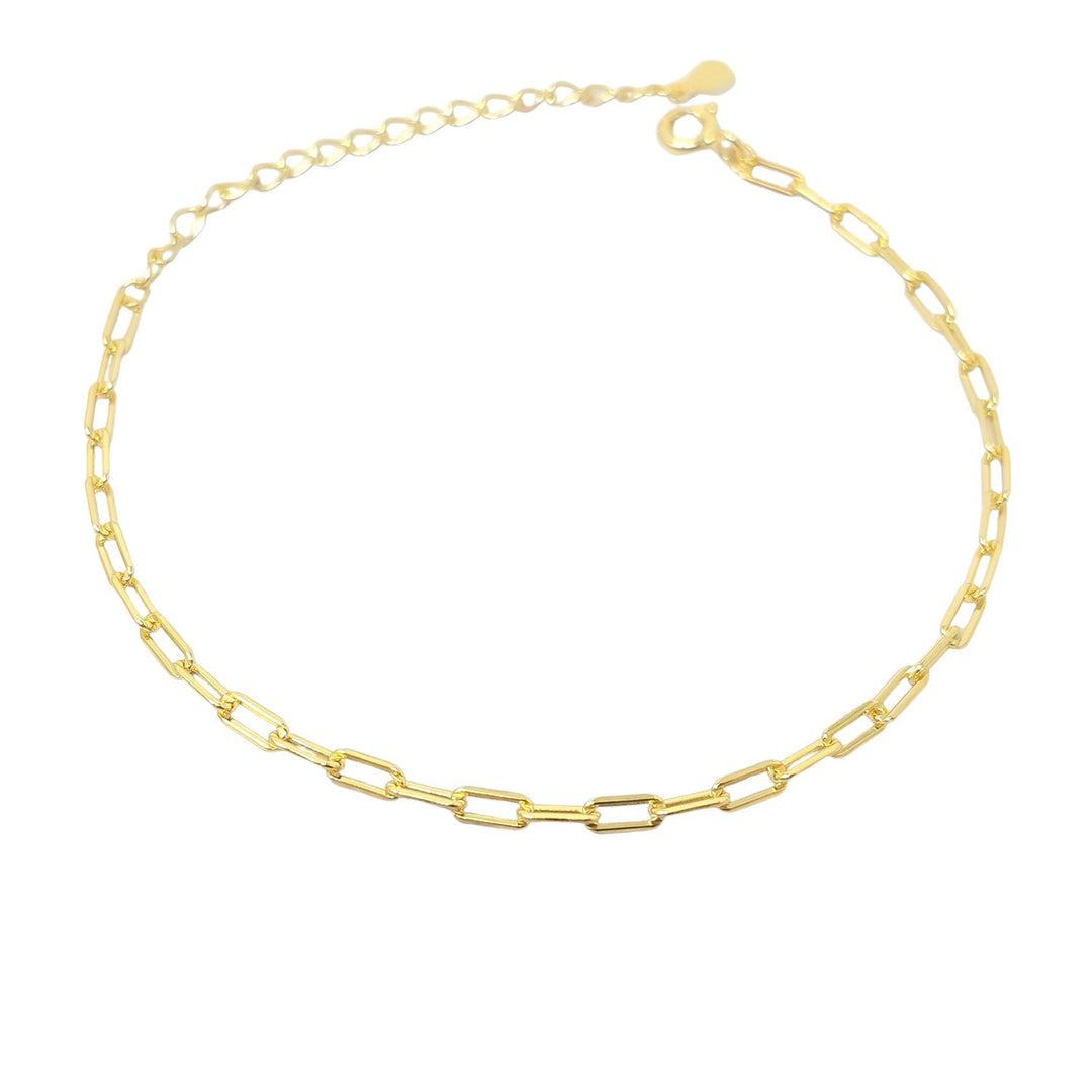 Gold Plated Everyday Paperclip Chain Stacking Bracelet