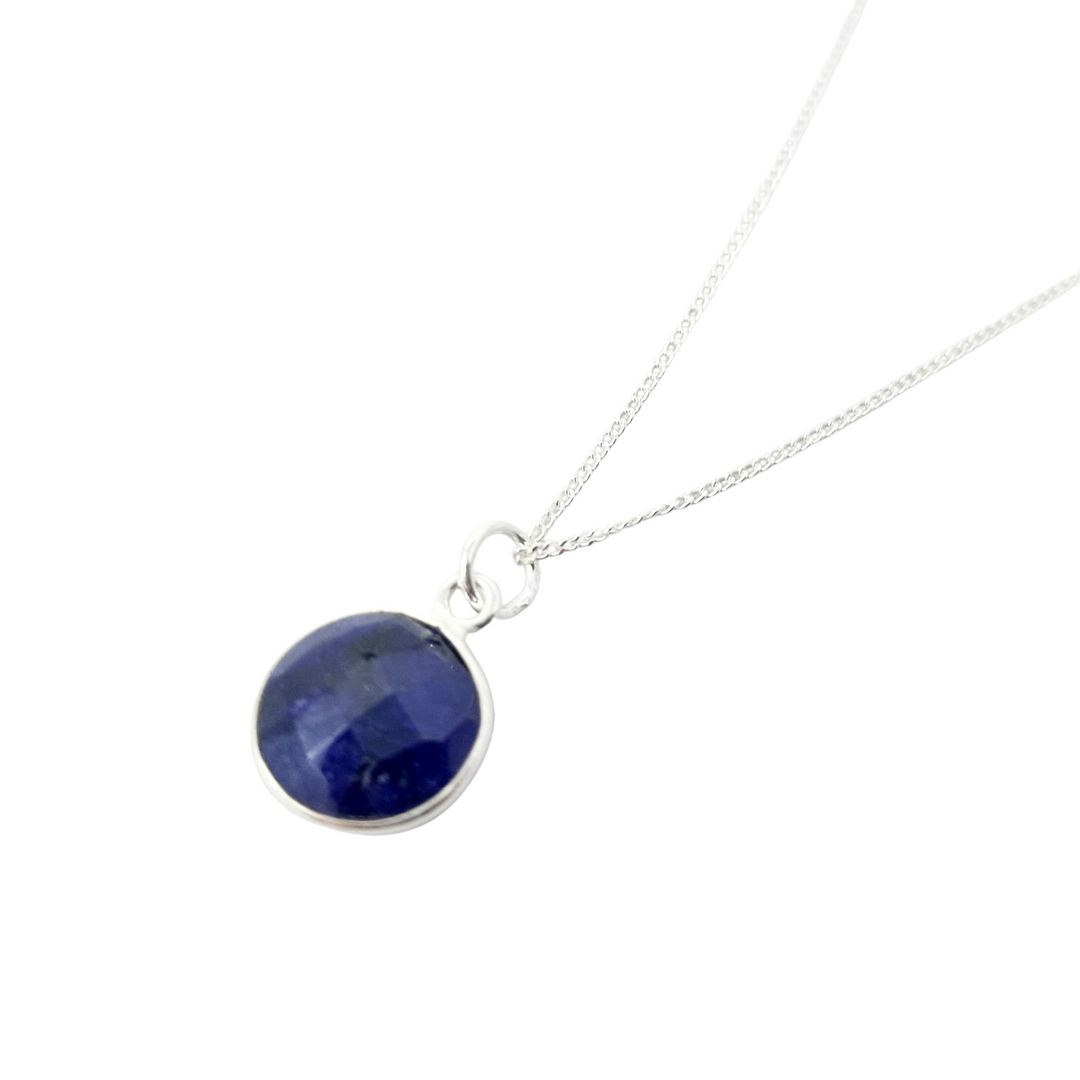 Sterling Silver Blue Sapphire September Necklace