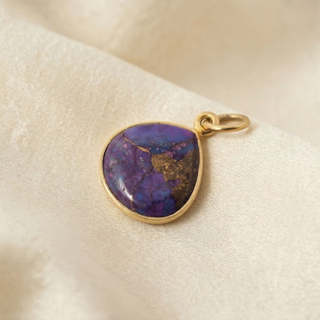 18ct Vermeil Round Bezel Pendant Amethyst