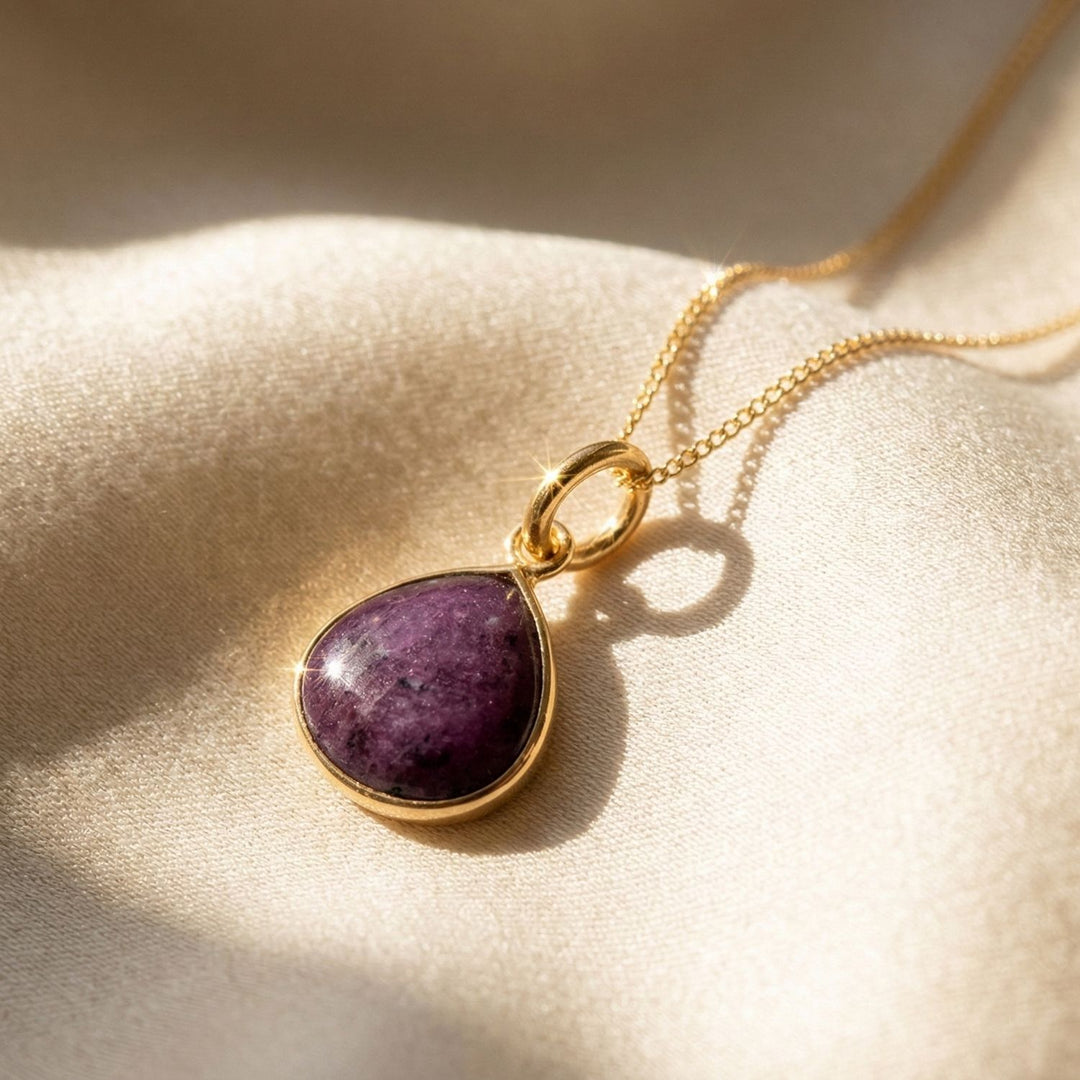 Ruby July Birthstone Gold Vermeil Necklace