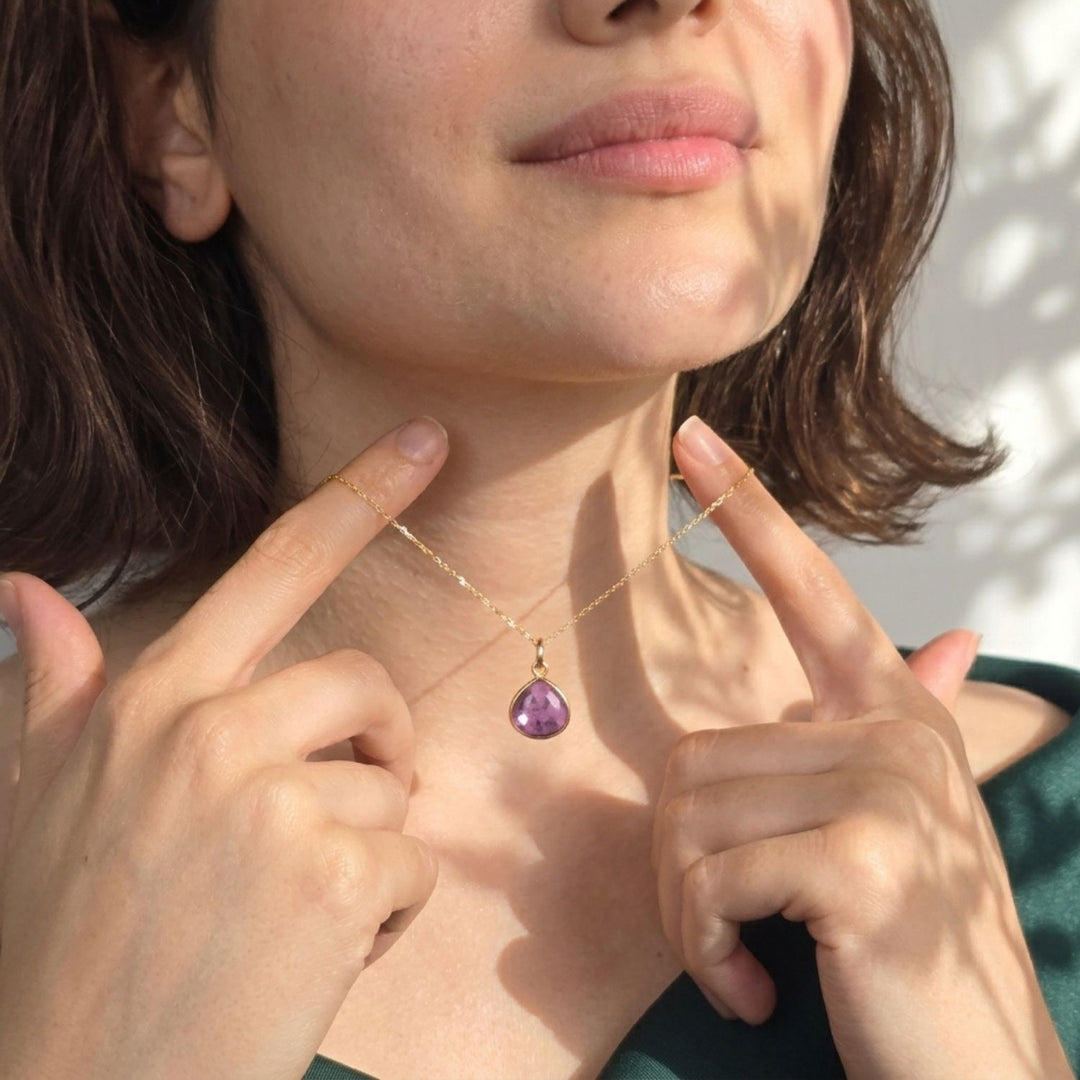 Ruby July Birthstone Gold Vermeil Necklace