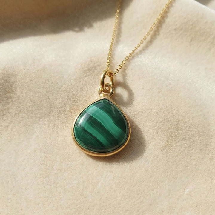 18ct Gold Vermeil Malachite Necklace