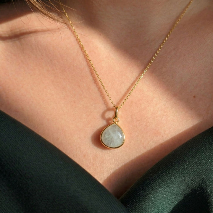 18ct Gold Vermeil Plated Aquamarine March Birthstone Necklace