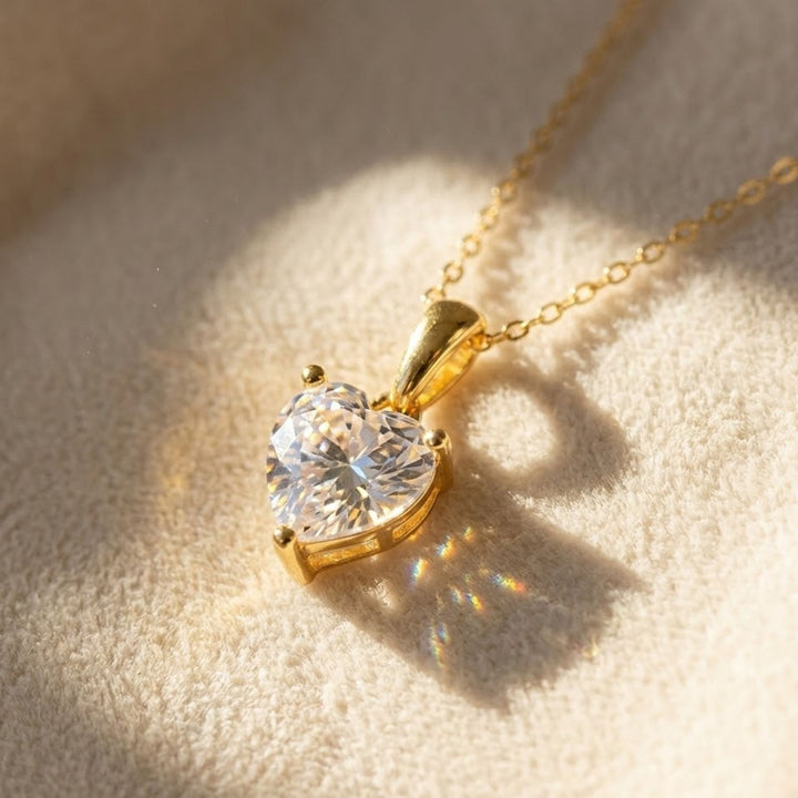 Heart Diamond April Birthstone Necklace