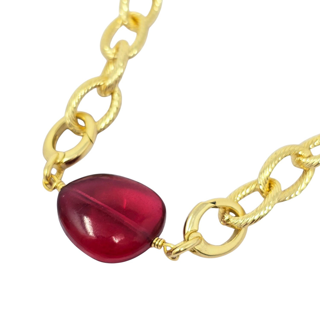 Ruby July Birthstone Statement Pendant Necklace