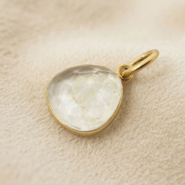 18ct Gold Plated White Topaz Bezel Pendant