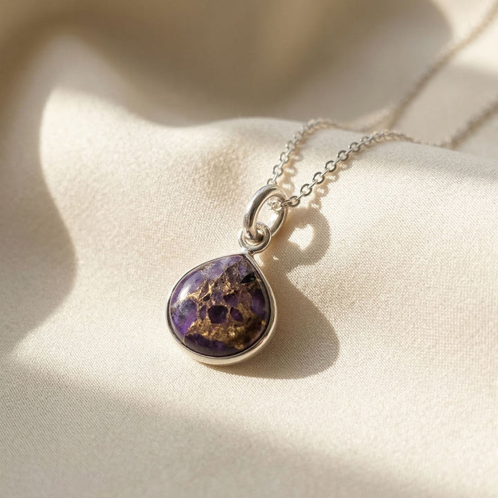 925 Sterling Silver Amethyst February Birthstone Necklace