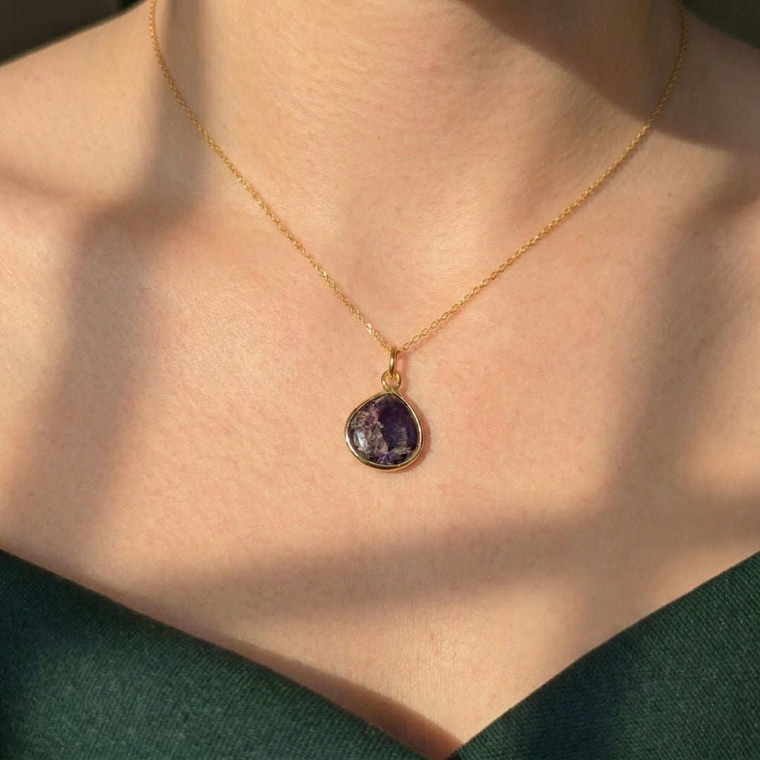 18ct Gold Vermeil Plated Amethyst February Birthstone Necklace