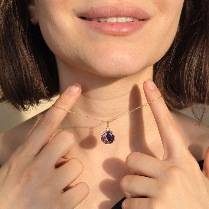 18ct Gold Vermeil Plated Amethyst February Birthstone Necklace