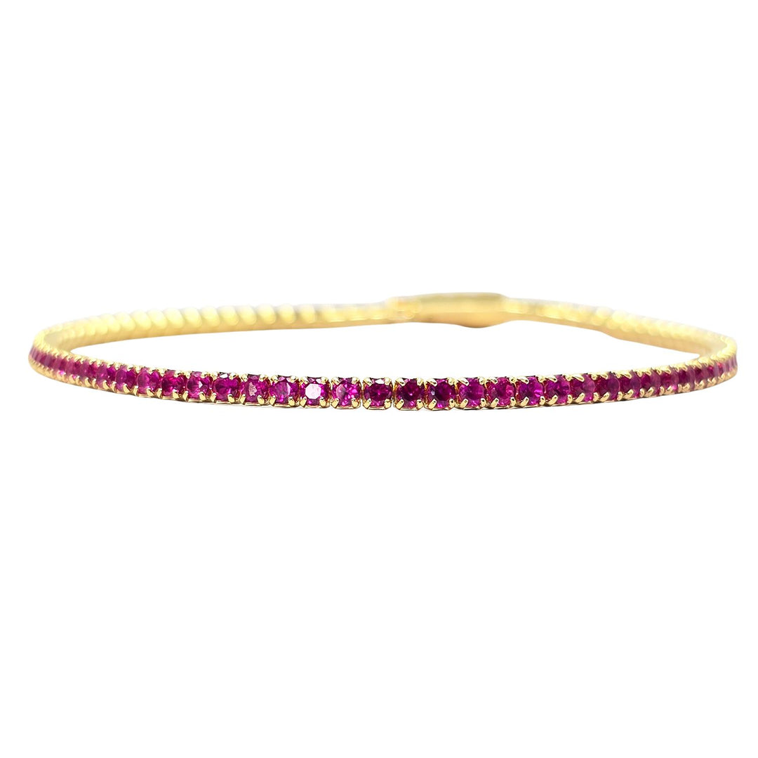 Ruby July Birthstone Dainty Tennis Bracelet