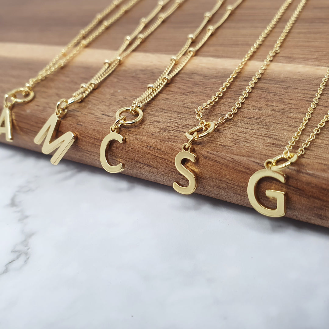 18ct Gold Vermeil Alpha Initial Necklace