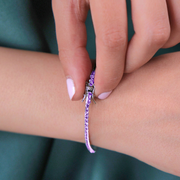 Alexandrite Gemstone Sterling Silver Tennis Bracelet