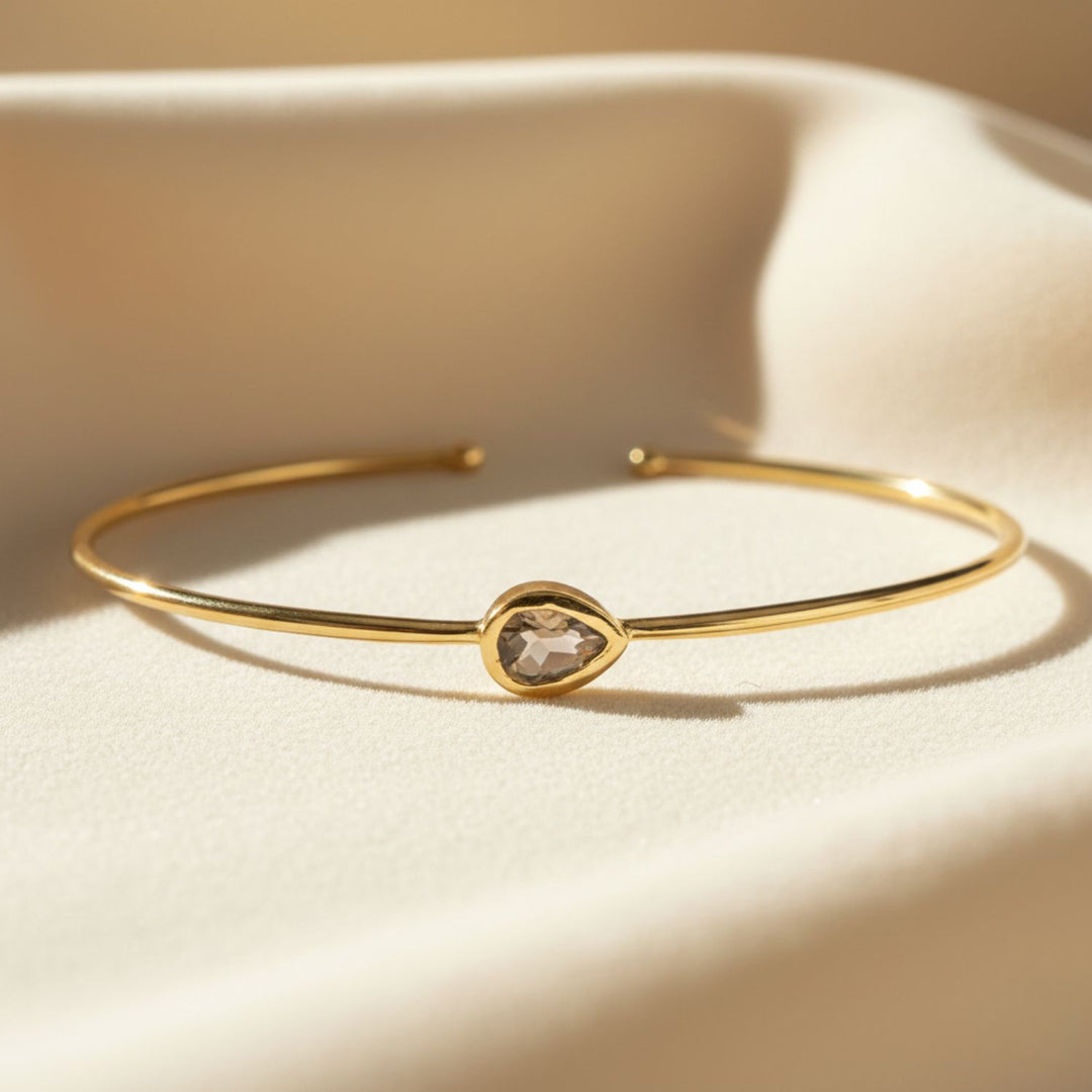 Minimalist Alexandrite June Birthstone Gold Vermeil Bangle