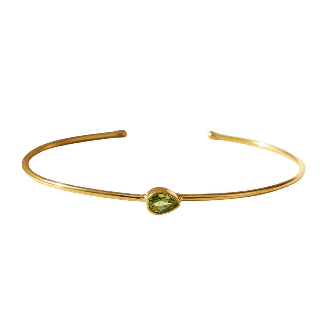 Peridot August Birthstone Gold Vermeil Plated Bangle