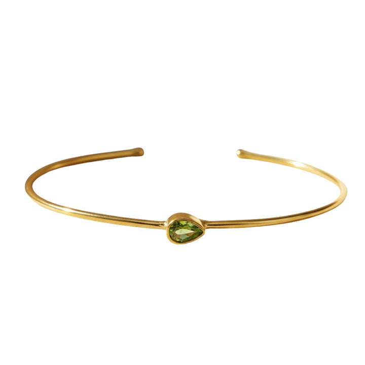 Peridot August Birthstone Gold Vermeil Plated Bangle